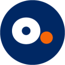 large O with orange dot logo for Optimum