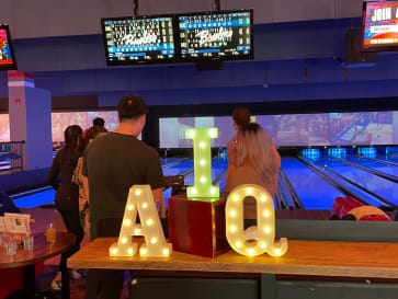 It's always good to have branding elements, even at the bowling alley!