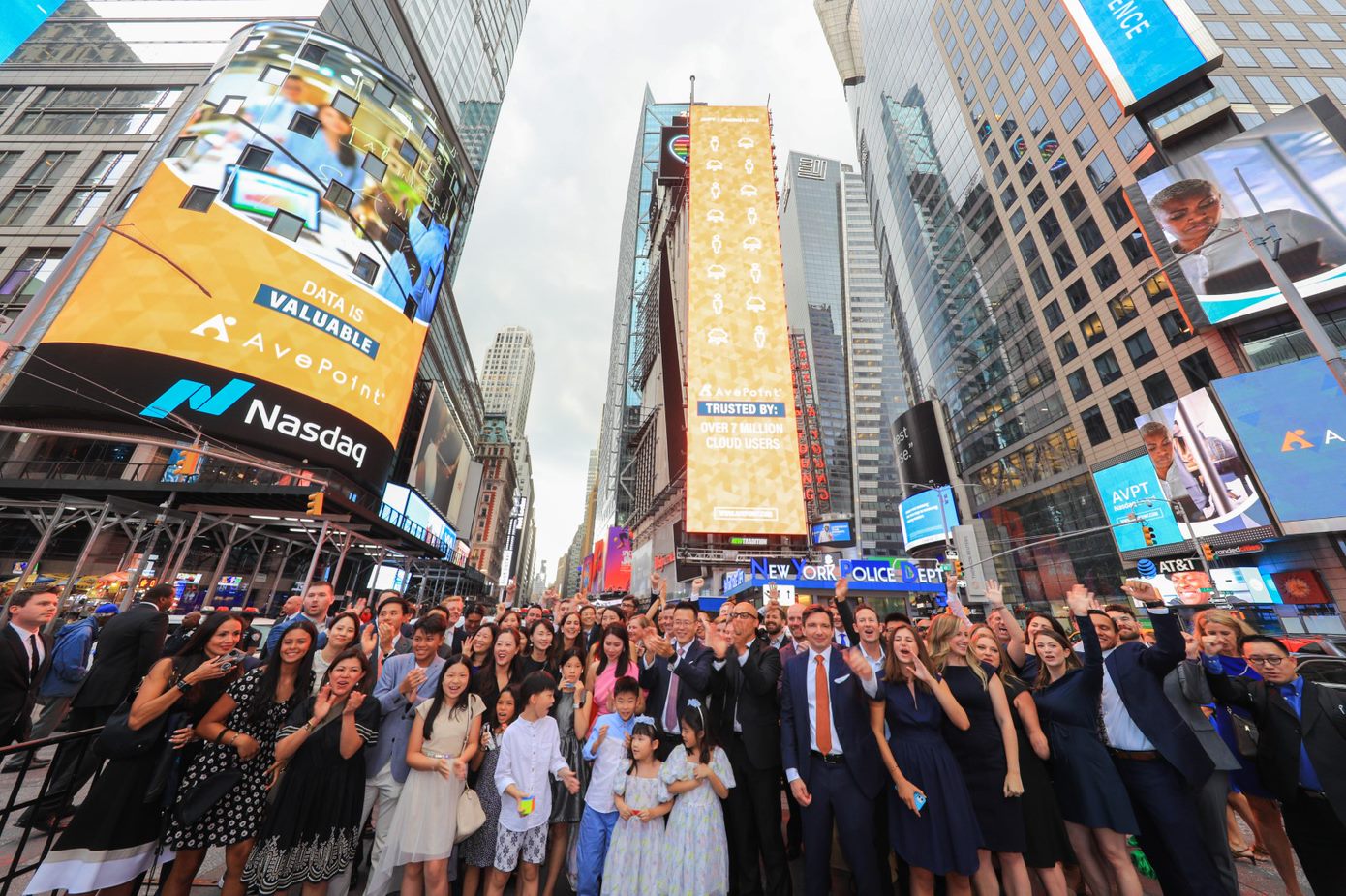 The AvePoint team in Times Square, New York.