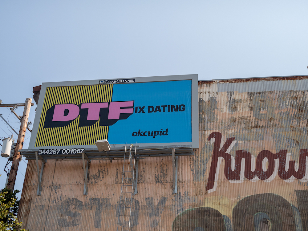 An OkCupid billboard