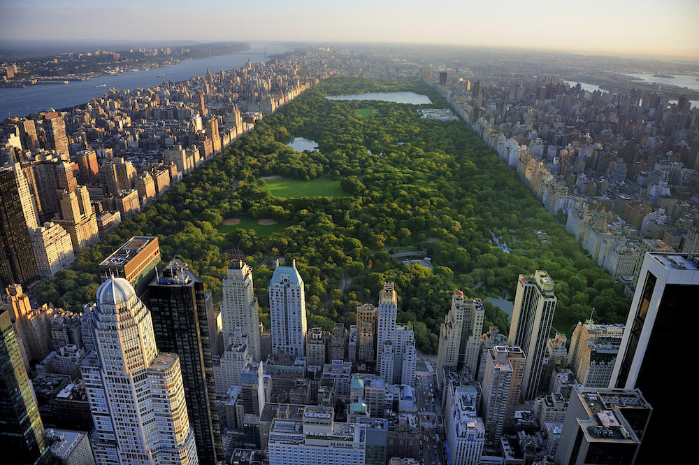 An aerial view of Central Park