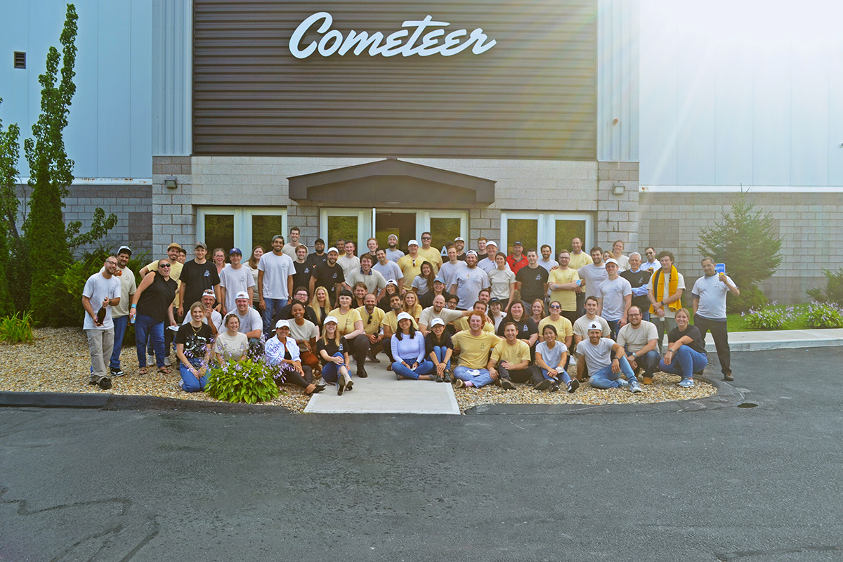 Cometeer group photo outside of the office