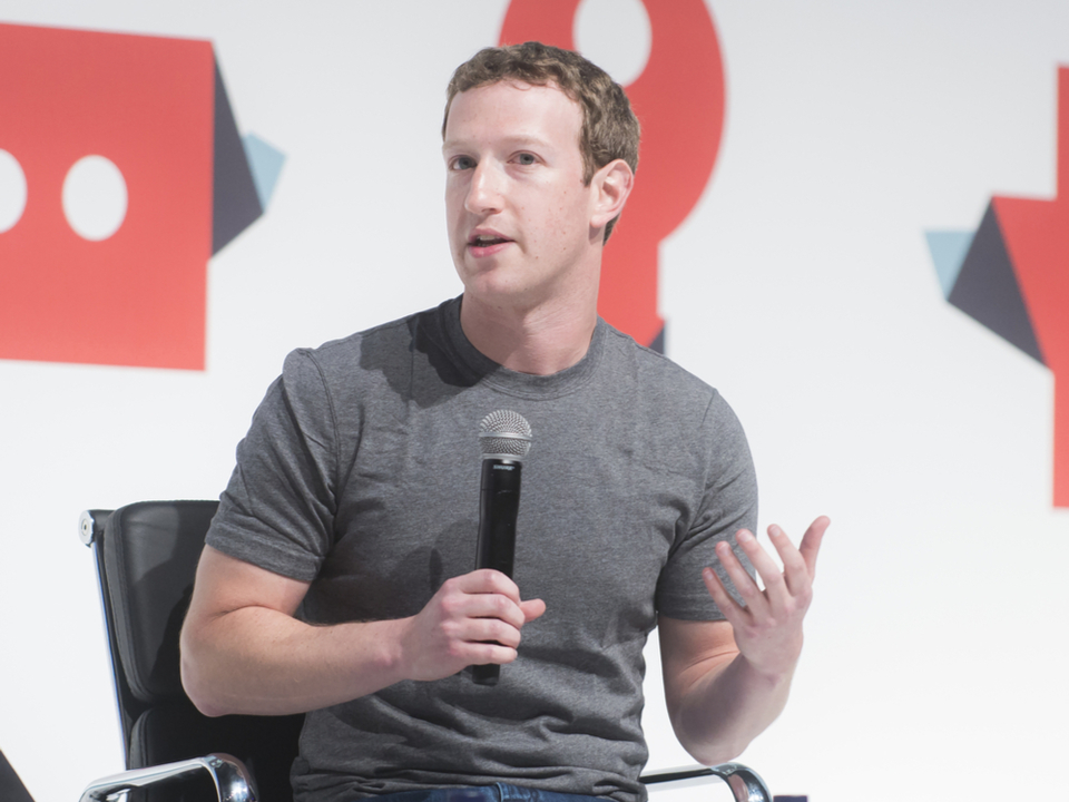 Mark Zuckerberg speaking at an event