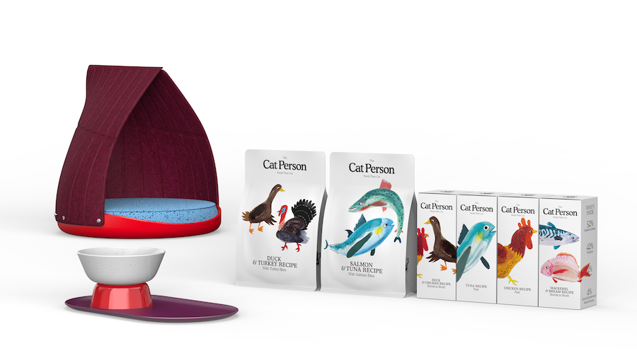 Cat Person offers its own line of food, beds and bowls designed with cats' needs in mind