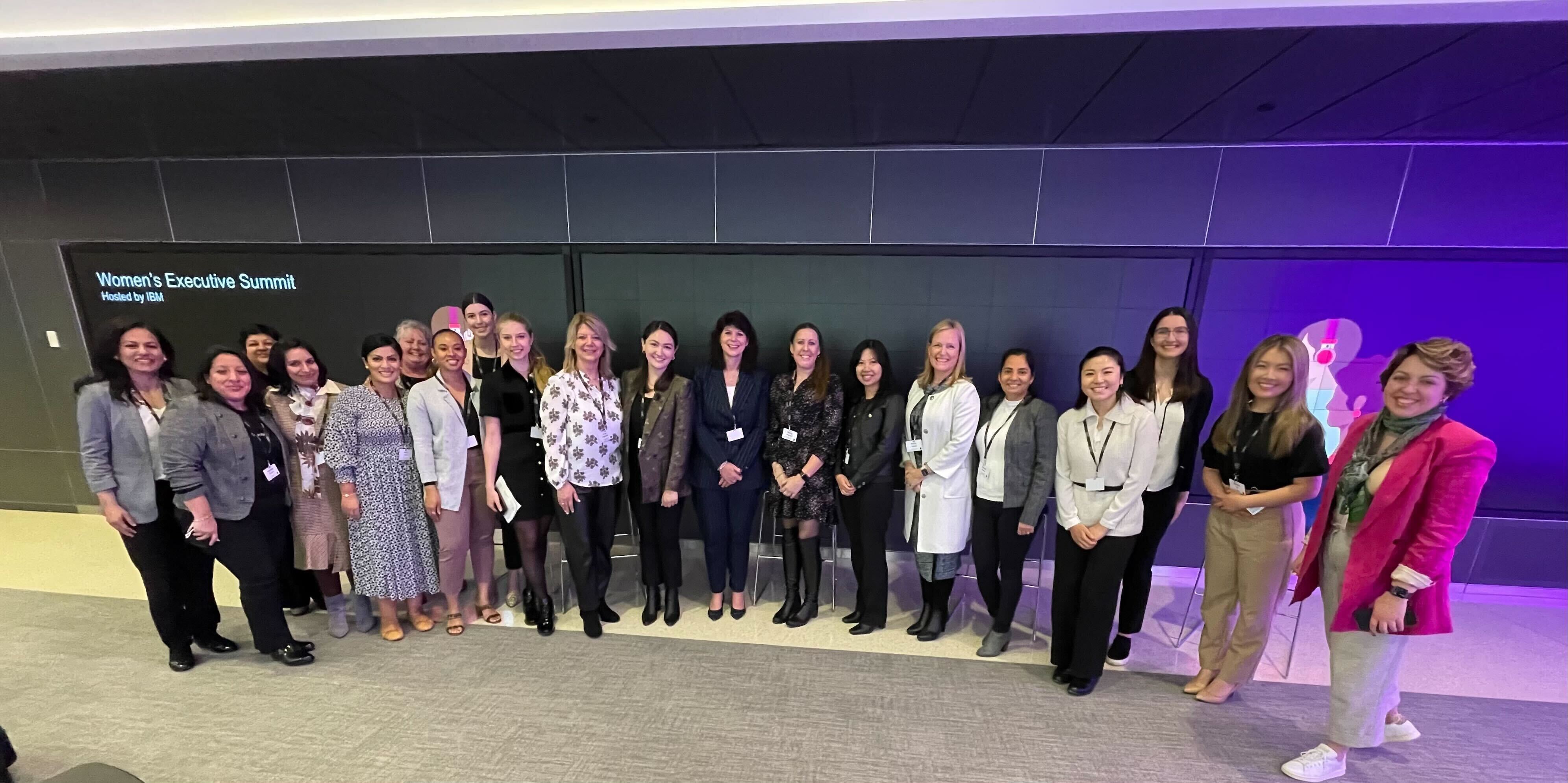 Photo of women together at the IBM Women in Tech Summit