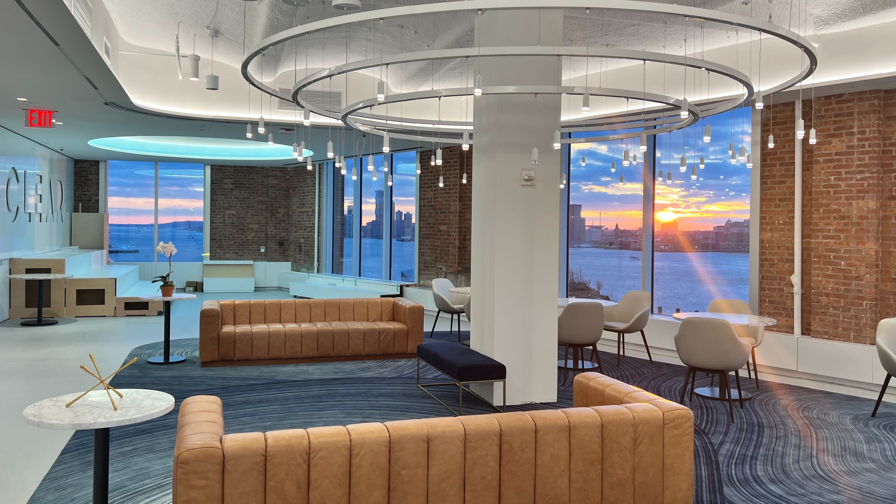 Photo of CLEAR office space with panoramic views at sunset