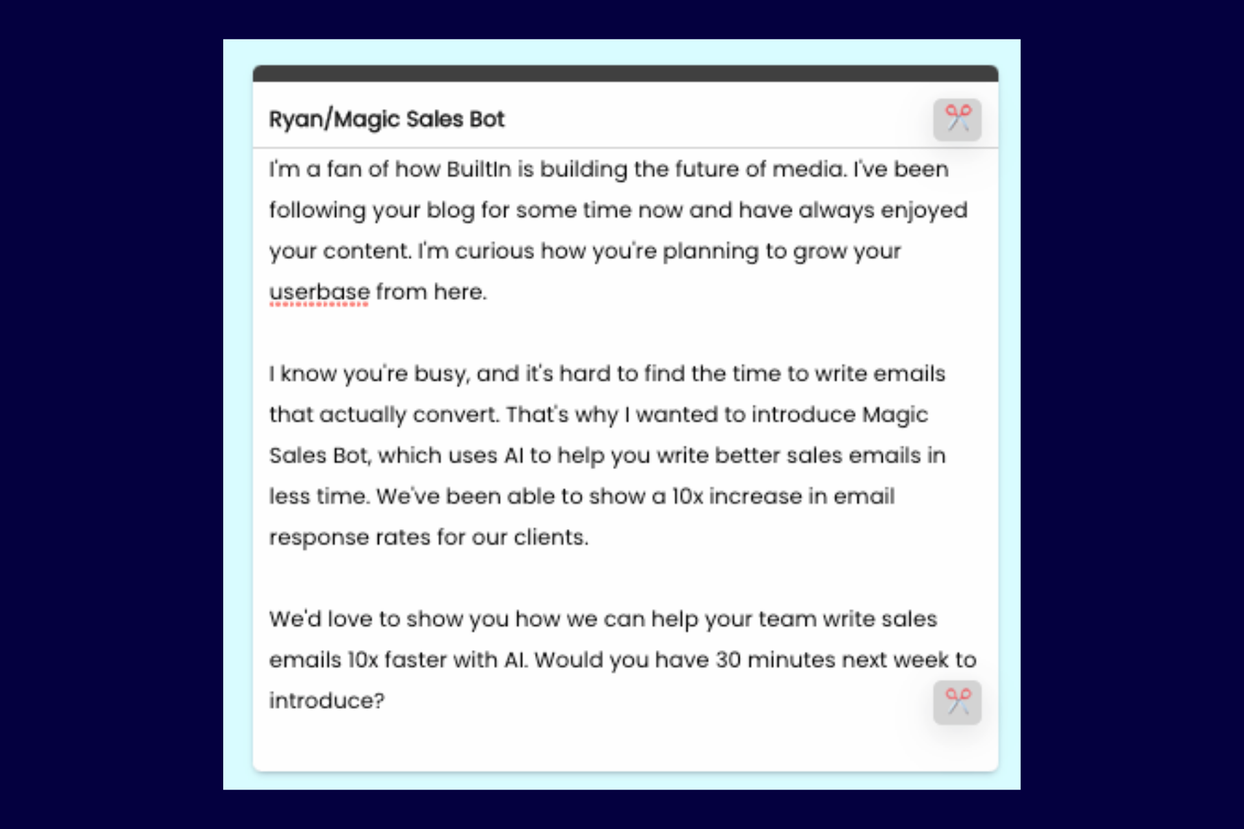 Magic Sales Bot Email for Built In