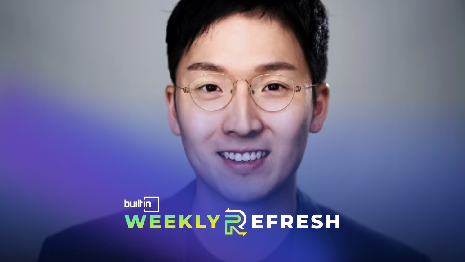 Amogy co-founder and CEO Seonghoon Woo appears above the Built In Weekly Refresh logo.