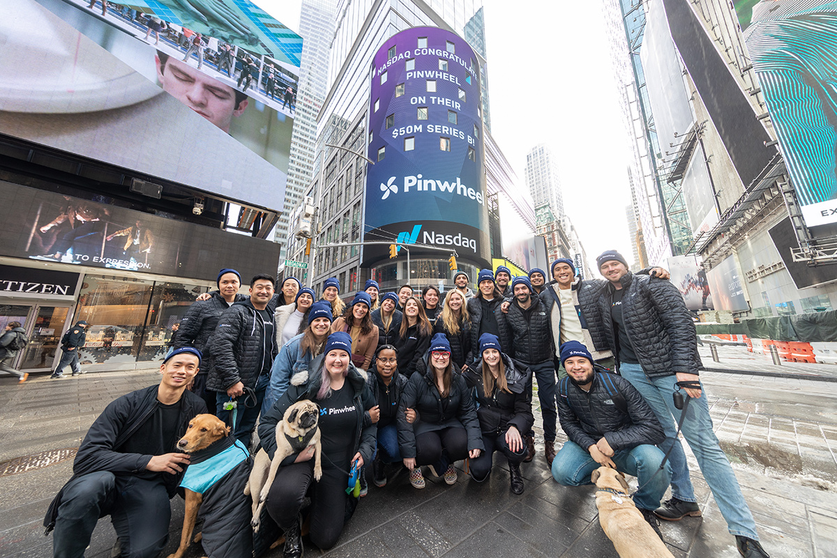 Pinwheel team members in Times Square