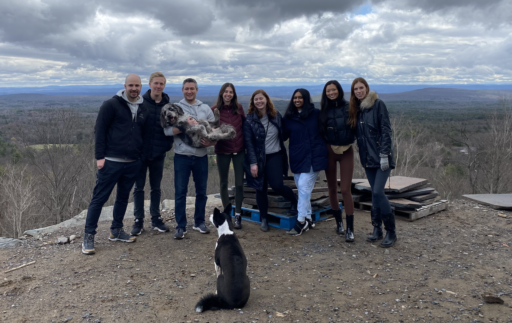 A group of Thesis employees together on a hike.