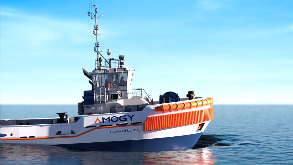 A tugboat built in 1957 is fueled by Amogy's ammonia power.