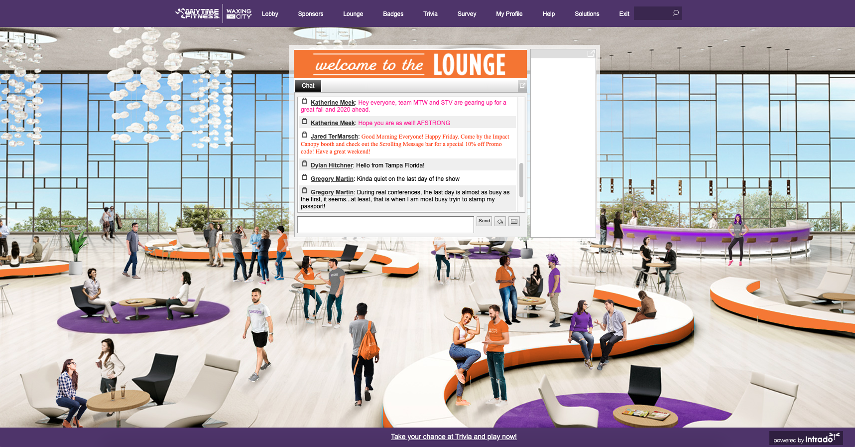 Intrado Virtual Event Lounge
