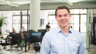 RapidSOS CEO Michael Martin poses for a photo in an office